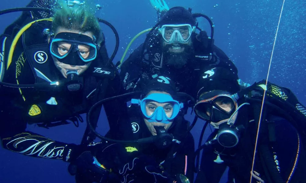 Lanzarote nurkowie czterech pod woda playa blanca bonito diving